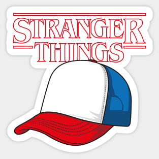 Stranger Things Dustin Red white and Blue Cap Sticker